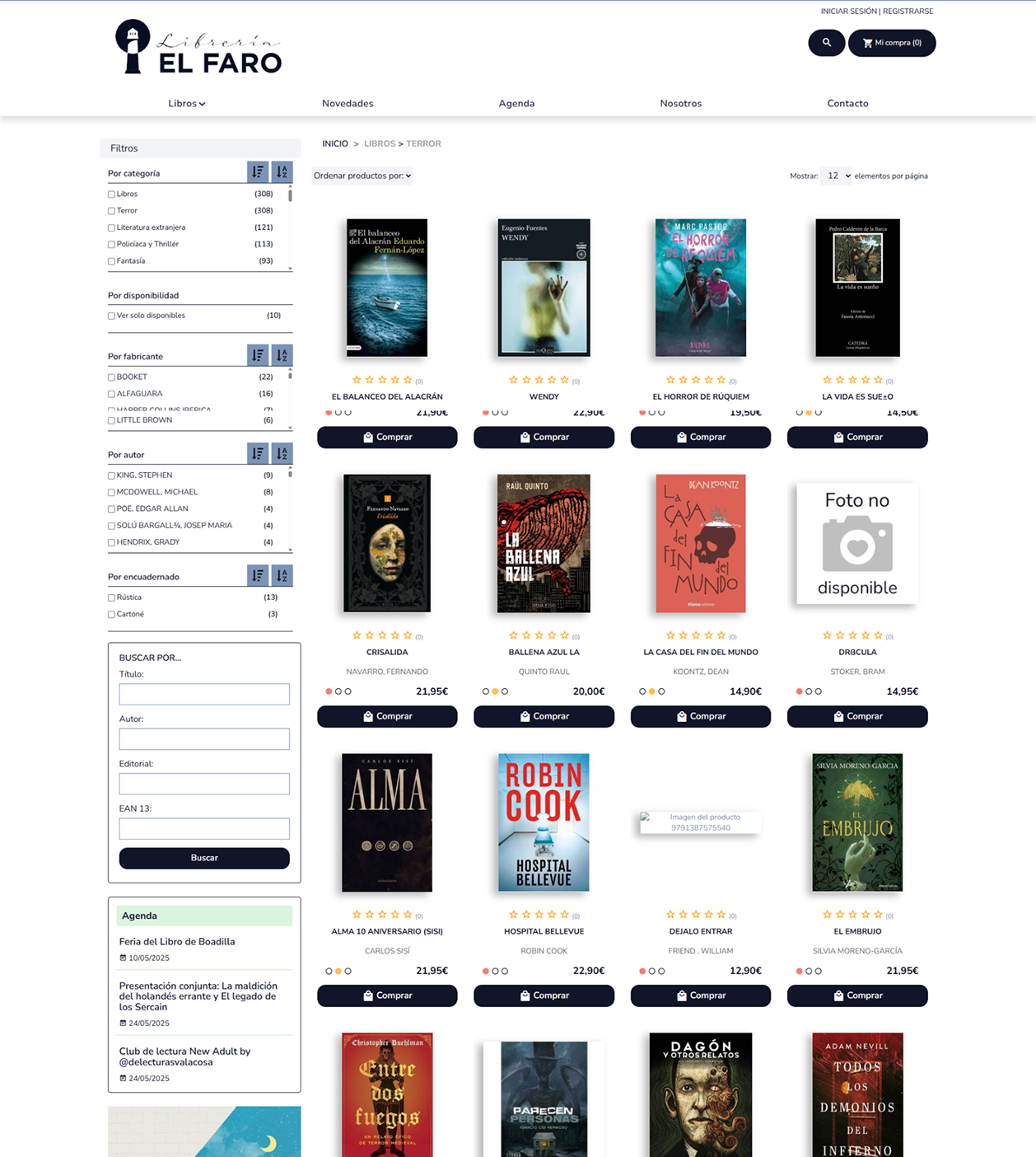 Página de catalogo el faro