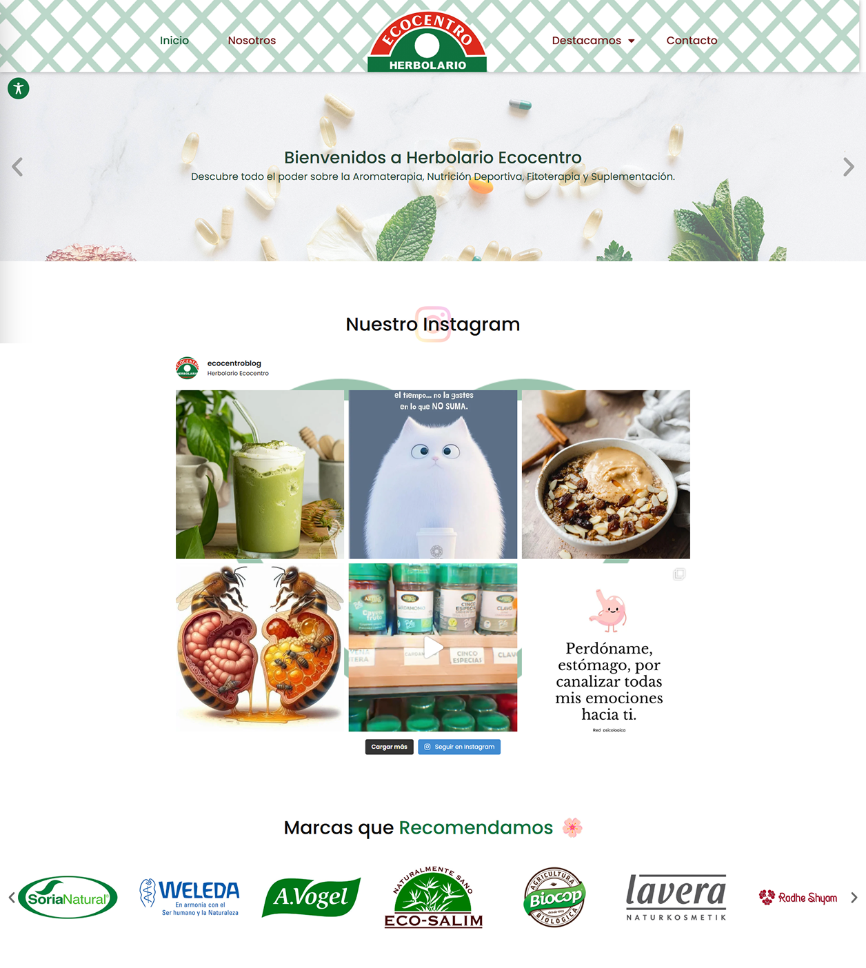 Página de inicio Herbolario Ecocentro